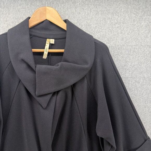 Comfy USA Womens Small Black Cowl Neck Coat Jacket Cape Short Sleeve Cape Topper - Picture 4 of 12
